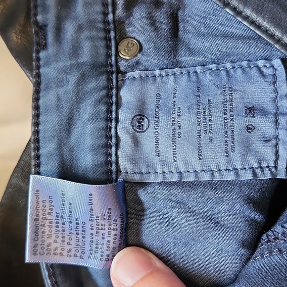 Adriano Goldschmied blue leather-look pant size 27 R - Picture 5 of 7